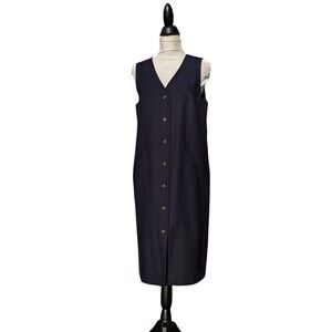 Vintage Harvé Benard Wool Front Button Lined Jumper Pinafore Size 10